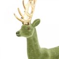 Floristik24 Decorativo cervo figura decorativa renna decorativa floccata verde H37cm