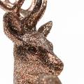 Floristik24 Cervo decorativo glitter rame 14 cm 4 pezzi