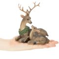 Statuetta decorativa raffigurante una famiglia di cervi con la neve come decorazione invernale, 17 cm | Floristik24.it