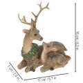 Statuetta decorativa raffigurante una famiglia di cervi con la neve come decorazione invernale, 17 cm | Floristik24.it