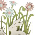 Floristik24 Conigli da esposizione in legno con fiori 16,5 cm