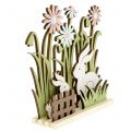 Floristik24 Conigli da esposizione in legno con fiori 16,5 cm