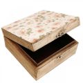 Floristik24 Scatola di legno con coperchio portagioie scatola di legno 20×20×9,5cm