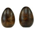 Floristik24 Uova di legno in legno di mango marrone Uova di Pasqua in legno H9,5–10 cm 2pz