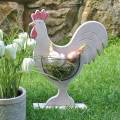 Floristik24 Gallo in legno con cesto, decorazione pasquale, figura in legno per piantare, decorazione primaverile, pollo decorativo