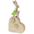 Floristik24 Coniglio in legno sul cuore 16,5cm 4 pezzi