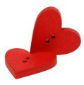 Floristik24 Bottoni a cuore in legno 2,5 cm rosso 48 pezzi