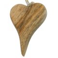 Floristik24 Appendiabiti a forma di cuore in legno Decorazione in legno a forma di cuore per appendere la natura 14 cm