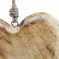 Floristik24 Cuore in legno, cuore sospeso, cuore in legno di mango 16×20cm