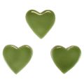 Floristik24 Cuori in legno cuori decorativi in legno verde chiaro effetto lucido 4,5 cm 8 pz
