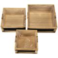 Scatola in legno con lavagna e inserto, set da 3 misure, 30 cm | Floristik24.it