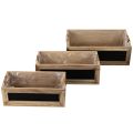 Scatola in legno con lavagna per etichette, set da 3, 36 cm | Floristik24.it