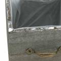 Floristik24 Fioriera cassetto in legno lavato grigio 15×15 cm/12×12 cm set di 2