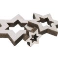 Floristik24 Mix di stelle in legno 2,5 cm - 7 cm sbiancato 35p