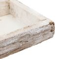 Floristik24 Vassoio in legno con corteccia naturale, bianco lavato 59 cm x 20 cm