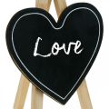 Floristik24 Tavola di legno, decorazione di nozze, cuore di lavagna, decorazione San Valentino, bordo decorativo 6 pezzi