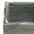 Floristik24 Fioriera in legno grigio bianco lavato 10 × 10 cm / 14 × 14 cm set di 2