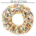 Ghirlanda di ortensie artificiali, colorata, per porte e pareti, 55 cm | Floristik24.it