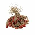 Floristik24 Decorazione natalizia stella in legno natura / rosso 8 cm 15 pezzi
