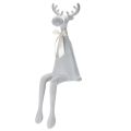 Floristik24 Statuetta decorativa di alce floccata con fiocco, da appoggio su mensola, 80 cm