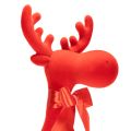 Statuetta decorativa di alce, da appoggio su mensola, con fiocco, 80 cm. | Floristik24.it