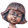 Floristik24 Figura da giardino con posti a bordo ragazza seduta in bronzo 52 cm
