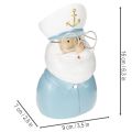 Figurina di capitano, decorazione marittima con occhiali e cappello, 16 cm | Floristik24.it