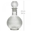 Floristik24 Caraffa whisky con coperchio caraffa in vetro H24cm