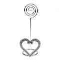 Floristik24 Portacarte cuore per decorazione tavola 4cm argento 6 pezzi