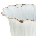 Floristik24 Calice antico rustico bianco Ø9,3 cm H10,4 cm