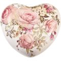 Floristik24 Cuore decorativo in ceramica con rose terracotta per la tavola 10,5 cm