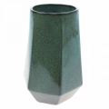 Floristik24 Vaso in ceramica Vaso per fiori Verde Esagonale Ø14,5cm H21,5cm