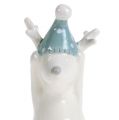 Floristik24 Figura in ceramica renna 11cm, 12cm bianca 2pz
