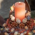 Candele in tinta unita Candele a colonna arancione pesca 85×120mm 2pz | Floristik24.it