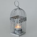 Floristik24 Candela decorazione, gabbia per uccelli con vetro tealight, lanterna in metallo, decorazione matrimonio, lanterna 22cm