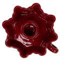 Floristik24 Candeliere in ceramica rosso Ø12cm 2 pezzi