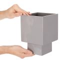 Vaso cubico grigio con base per decorazione moderna, 22 cm | Floristik24.it