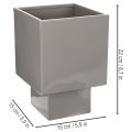 Vaso cubico grigio con base per decorazione moderna, 22 cm | Floristik24.it