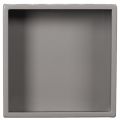 Vaso cubico grigio con base