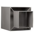 Vaso cubico grigio con base