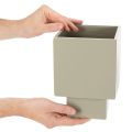 Vaso cubico verde, 22 cm, con supporto rialzato | Floristik24.it