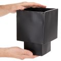 Vaso a cubo nero con base, moderno, 22 cm | Floristik24.it