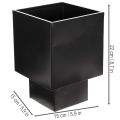Vaso a cubo nero con base,