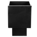 Vaso a cubo nero con base,