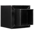 Vaso a cubo nero con base,