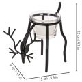 Portacandele a forma di renna con lumino in vetro, 15 cm | Floristik24.it