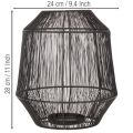 Portacandele nero, lanterna decorativa, cestino in filo metallico, Ø24cm, H28cm | Floristik24.it