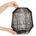 Portacandele nero, lanterna decorativa, cestino in filo metallico, Ø24cm, H28cm | Floristik24.it