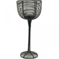 Floristik24 Portacandele decorativo in metallo nero bicchiere da vino Ø10cm H26.5cm