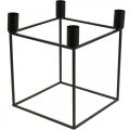 Floristik24 Candeliere Black Cube Metal Stick Candeliere 18cm